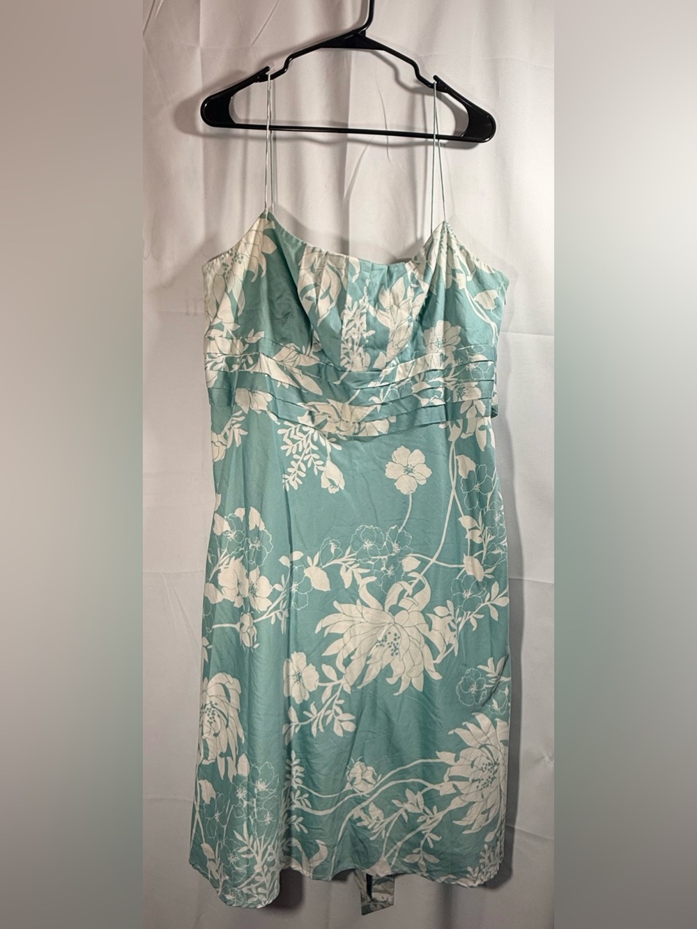 Ann Taylor Spaghetti Strap Floral Midi Dress in Seafoam and White Size 18